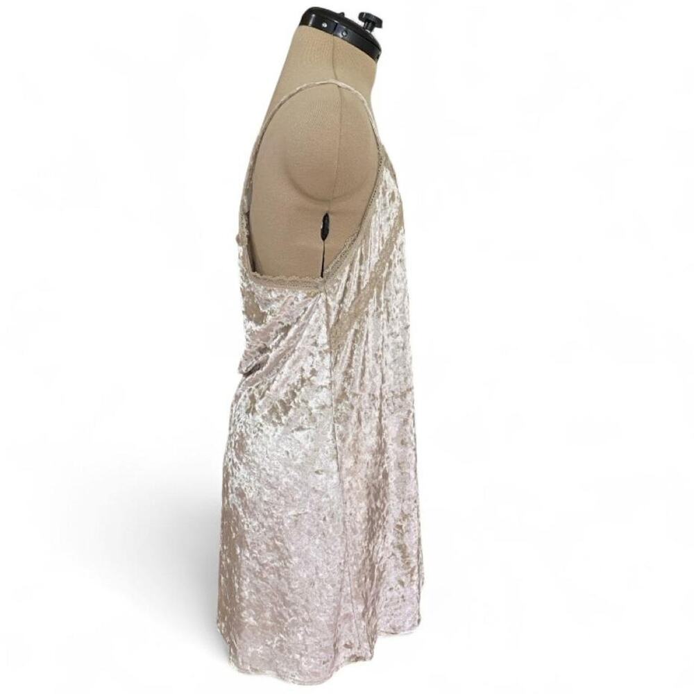 IJoah cream/white velour velvet slip dress with lace trim, size M - Picture 3 of 6